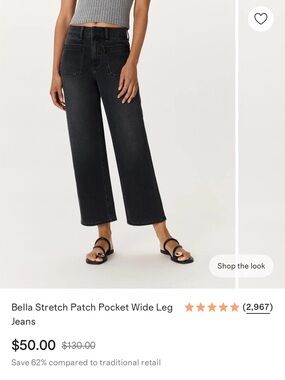 Quince Bella Stretch Patch Pocket Jeans - Faded Black